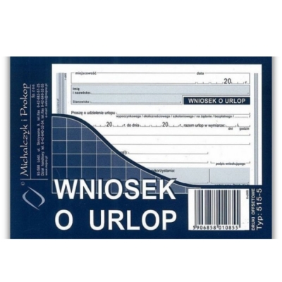 BLOK WNIOSEK O URLOP 515-5 (GRA058)