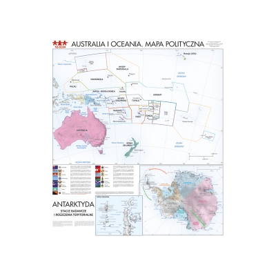 MAPA ŚCIENNA POLITYCZNA AUSTRALIA, OCEANIA I ANTARKTYDA (GEO404)