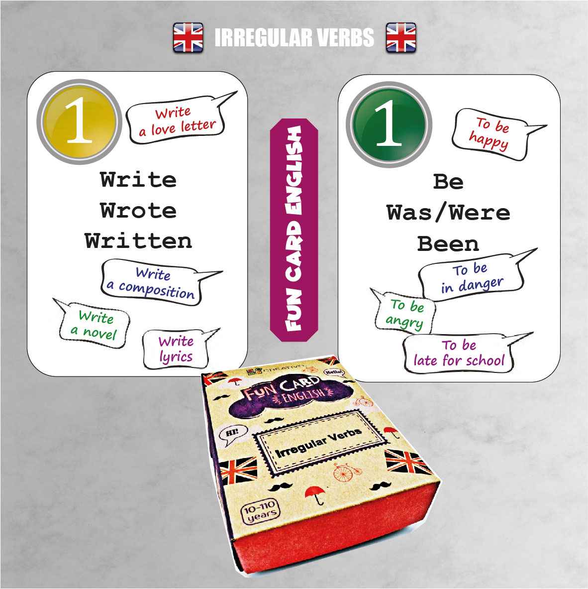 FUN CARD ENGLISH IRREGULAR VERBS