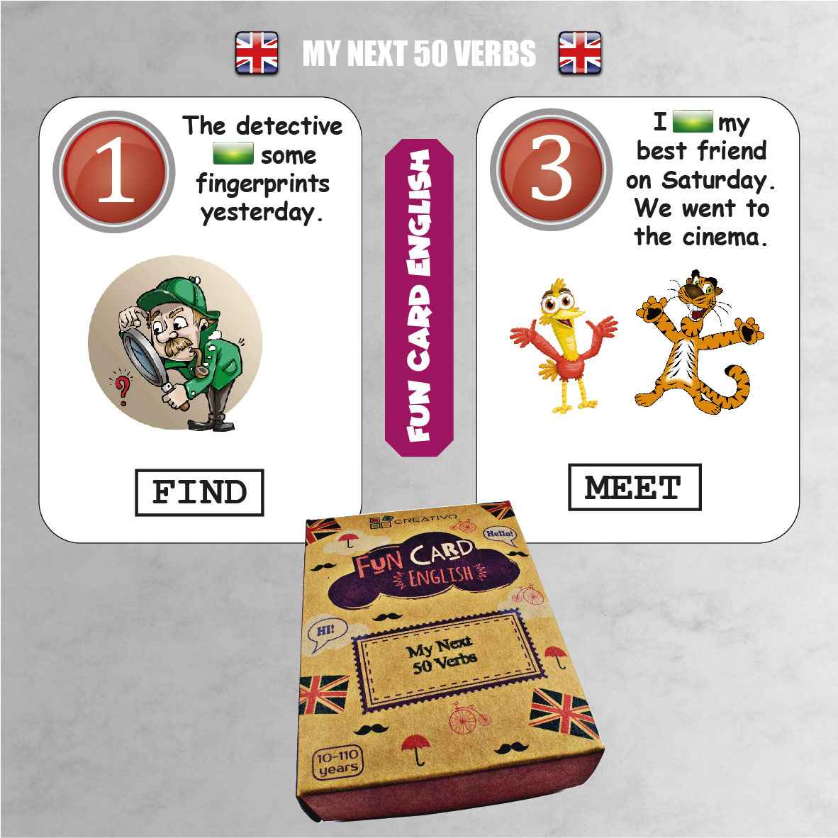 FUN CARD ENGLISH MY NEXT 50 VERBS
