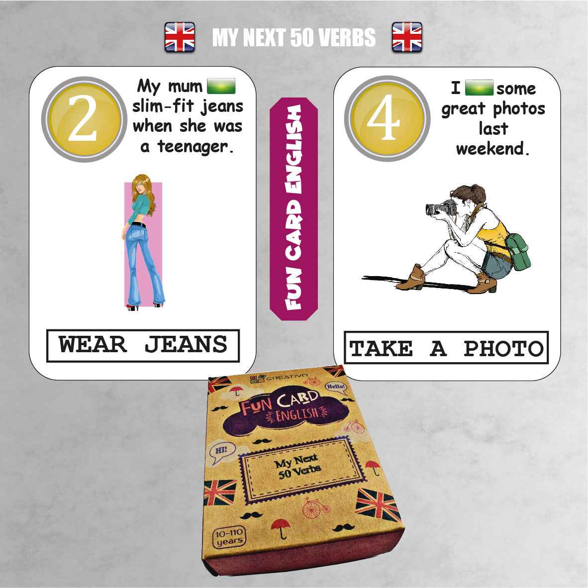 FUN CARD ENGLISH MY NEXT 50 VERBS