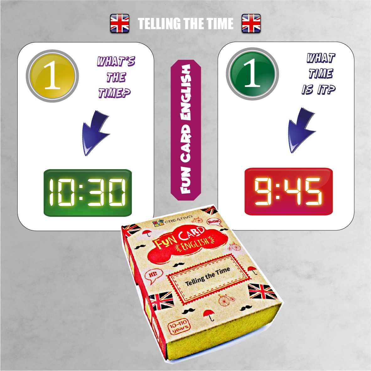 FUN CARD ENGLISH TELLING THE TIME