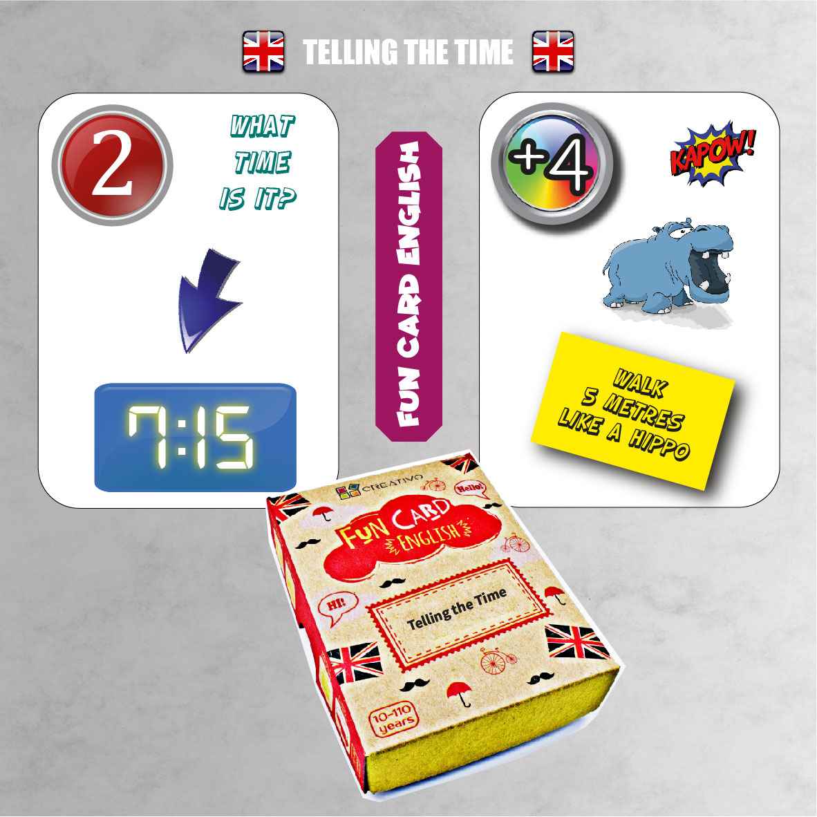 FUN CARD ENGLISH TELLING THE TIME