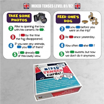 MIXED TENSES B1-B2 FISZKI / GRA DO NAUKI JĘZYKA ANGIELSKIEGO (CRE008a)
