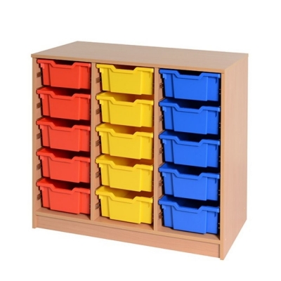 SZAFKA Z POJEMNIKAMI GRATNELLA POTRÓJNA WYSOKA /15 POJEMNIKÓW ŚREDNICH (OLM053)