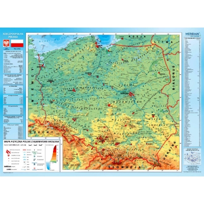 MAPA ŚCIENNA POLSKI - FIZYCZNA Z ELEMENTAMI EKOLOGII (MER112)