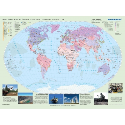 MAPA ŚCIENNA ŚWIATA GOSPODARCZA - SUROWCE, PRZEMYSŁ I ENERGETYKA (MER015)