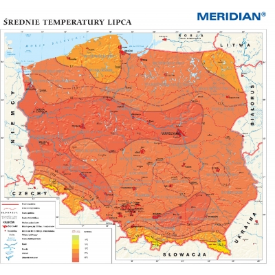 MAPA ŚCIENNA POLSKI - KLIMAT W POLSCE (MER104)