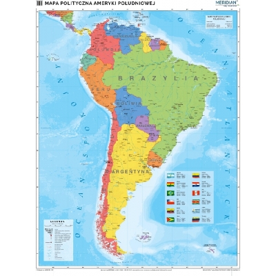 MAPA ŚCIENNA AMERYKI POŁUDNIOWEJ POLITYCZNA (MER013)