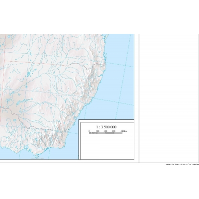 MAPA ŚCIENNA AUSTRALII KONTUROWA DO ĆWICZEŃ (MER010)