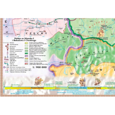 MAPA POLSKA PIERWSZYCH PIASTÓW (MERH11)