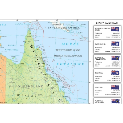 MAPA ŚCIENNA AUSTRALII POLITYCZNA (MER007)