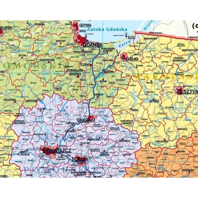 MAPA ŚCIENNA POLSKI ADMINISTRACYJNA /STAN NA 2021 (MER111)