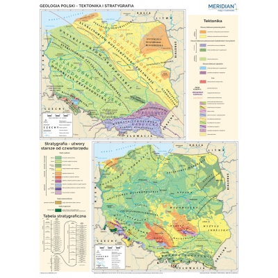 MAPA ŚCIENNA POLSKI GEOLOGIA -  TEKTONIKA I STRATYGRAFIA (MER102)