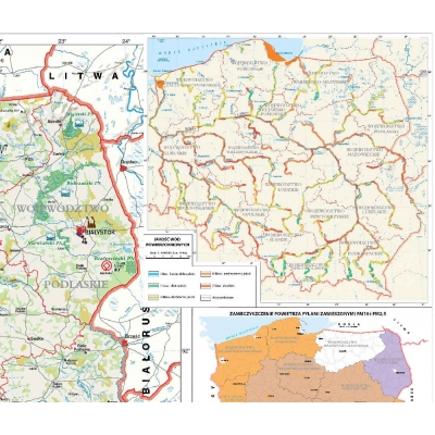 MAPA ŚCIENNA POLSKI - DEGRADACJA ŚRODOWISKA W POLSCE (MER107)