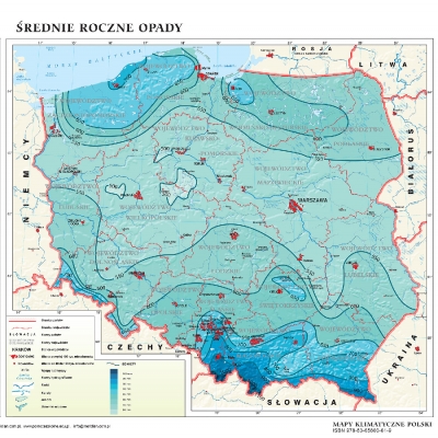 MAPA ŚCIENNA POLSKI - KLIMAT W POLSCE (MER104)