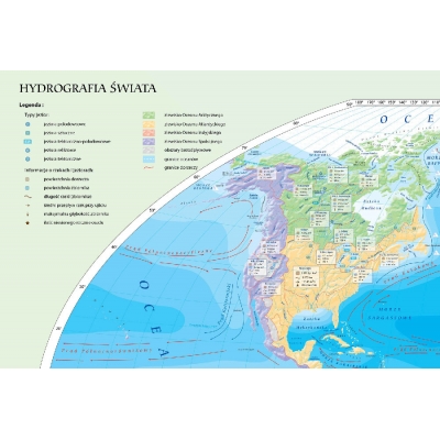 MAPA ŚCIENNA ŚWIATA HYDROGRAFIA (MER022)