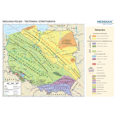 MAPA ŚCIENNA POLSKI GEOLOGIA -  TEKTONIKA I STRATYGRAFIA (MER102)