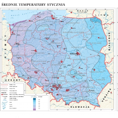 MAPA ŚCIENNA POLSKI - KLIMAT W POLSCE (MER104)