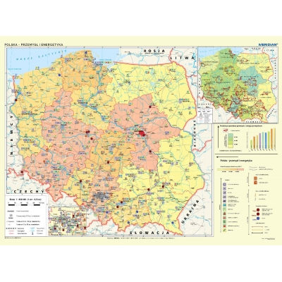 MAPA ŚCIENNA POLSKI - PRZEMYSŁ I ENERGETYKA /STAN NA 2021 (MER103)