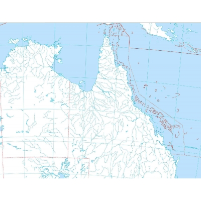 MAPA ŚCIENNA AUSTRALII KONTUROWA DO ĆWICZEŃ (MER010)