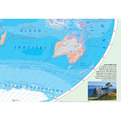 MAPA ŚCIENNA ŚWIATA HYDROGRAFIA (MER022)