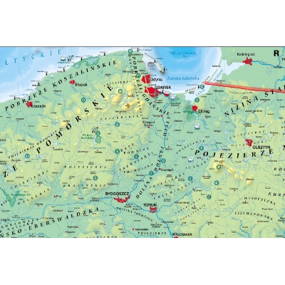 DWUSTRONNA MAPA ŚCIENNA POLSKI ADMINISTRACYJNA /FIZYCZNA Z ELEM. EKOLOGII /DUO (MER113)