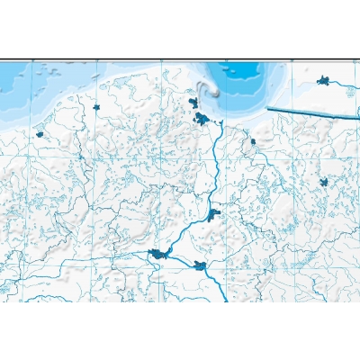 MAPA ŚCIENNA POLSKI KONTUROWA HIPSOMETRYCZNA DO ĆWICZEŃ (MER148)