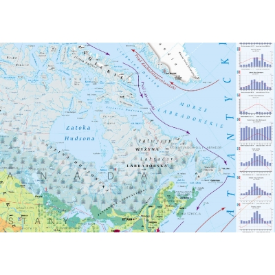 MAPA ŚCIENNA AMERYKI PÓŁNOCNEJ I ŚRODKOWEJ  KRAJOBRAZOWA (MER261)