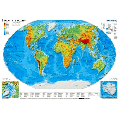 DWUSTRONNA MAPA ŚCIENNA ŚWIATA POLITYCZNA /FIZYCZNA Z ELEMENTAMI EKOLOGII /DUO /2021 (MER097)