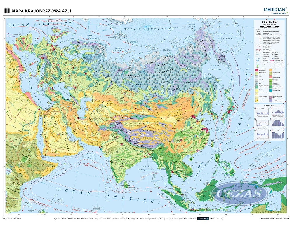 MAPA ŚCIENNA AZJI KRAJOBRAZOWA (MER009)