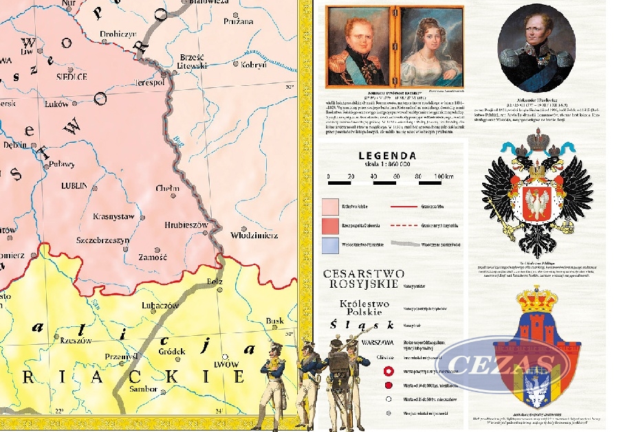 Mapa Ziemie Polskie Po Kongresie WiedeŃskim 1815 30 Merh3810 9482