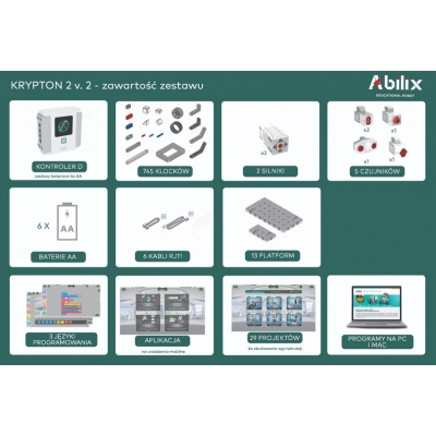 ROBOT ABILIX KRYPTON 2 V2 EDU - ZESTAW Z PODRĘCZNIKIEM