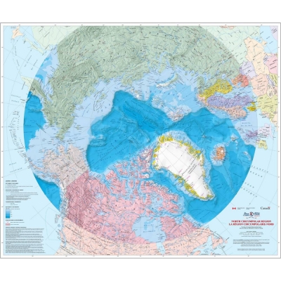 MAPA ARKTYKA /REGION KOŁA PODBIEGUNOWEGO 1:9.000.000 /NAT.RES.CANADA (GEO181)