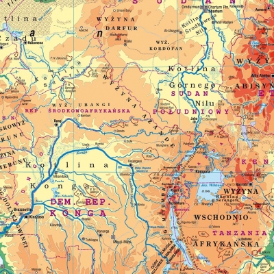 DWUSTRONNA MAPA ŚCIENNA AFRYKI - FIZYCZNA / POLITYCZNA 1:9.100.000 (GMA022)