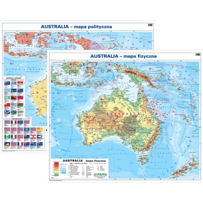 DWUSTRONNA MAPA ŚCIENNA AUSTRALII - FIZYCZNA / POLITYCZNA MINI 1:12.100.000 (GMA226)