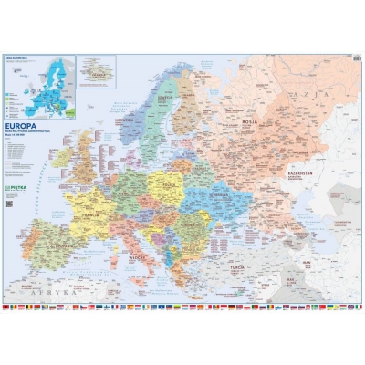 MAPA ŚCIENNA EUROPY - POLITYCZNO ADMINISTRACYJNA 1:4.500.000 (GMA026)