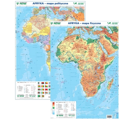DWUSTRONNA MAPA ŚCIENNA AFRYKI - FIZYCZNA / POLITYCZNA 1:9.100.000 (GMA022)