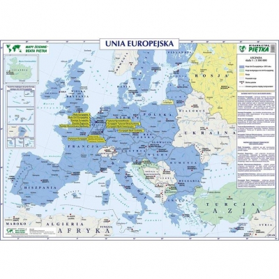 DWUSTRONNA MAPA ŚCIENNA HISTORYCZNA – UNIA EUROPEJSKA / ROZWÓJ UNII EUROPEJSKIEJ 1:3.500.000 (GMA019)