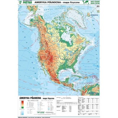 DWUSTRONNA MAPA ŚCIENNA AMERYKI PÓŁNOCNEJ - FIZYCZNA / POLITYCZNA 1:9.000.000 (GMA229)