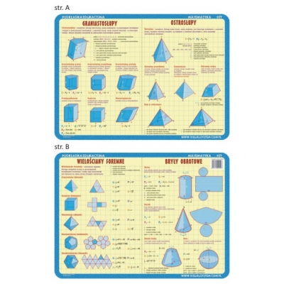 PODKŁADKA EDUKACYJNA - Graniastosłupy, ostrosłupy, wielościany foremne… (GEO157)
