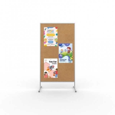 TABLICA EKSPOZYCYJNA KORKOWA MAXI WYM: 120x160 /190 NA KÓŁKACH (TGR004-1)