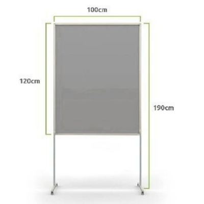 TABLICA EKSPOZYCYJNA MAGNETYCZNO-SUCHOŚCIERALNA WYM: 100x120 /190 NA KÓŁKACH (TGR001-2)