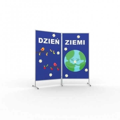 TABLICA EKSPOZYCYJNA TEKSTYLNA MAXI WYM: 120x160 /190 NA KÓŁKACH (TGR004)
