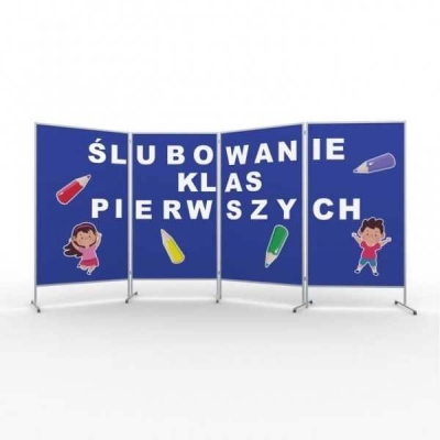 TABLICA EKSPOZYCYJNA TEKSTYLNA MAXI WYM: 120x160 /190 NA KÓŁKACH (TGR004)