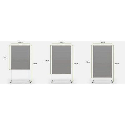 TABLICA EKSPOZYCYJNA MAGNETYCZNO-SUCHOŚCIERALNA WYM: 100x150 /190 NA KÓŁKACH (TGR003-2)