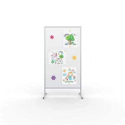 TABLICA EKSPOZYCYJNA MAGNETYCZNO-SUCHOŚCIERALNA WYM: 80x120 /190 NA KÓŁKACH (TGR002-2)