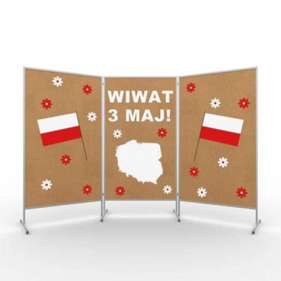 TABLICA EKSPOZYCYJNA KORKOWA MAXI WYM: 120x160 /190 NA KÓŁKACH (TGR004-1)