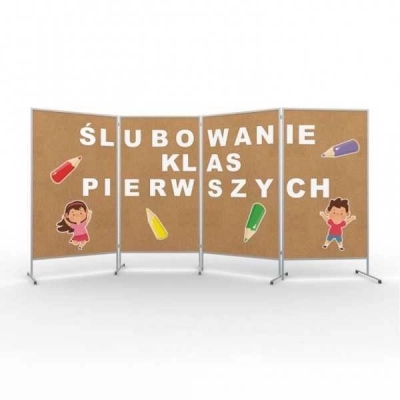 TABLICA EKSPOZYCYJNA KORKOWA MAXI WYM: 120x160 /190 NA KÓŁKACH (TGR004-1)