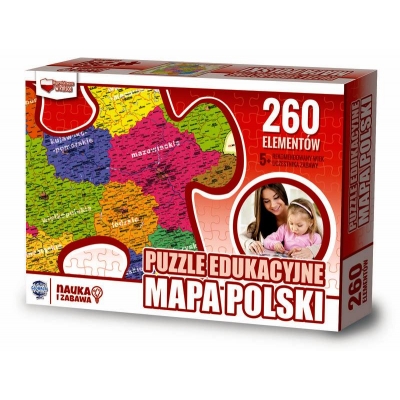 PUZZLE EDUKACYJNE MAPA POLSKI 260 ELEMENTÓW (ZAB260)